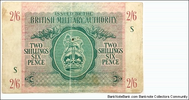 2 Shillings & 6 Pence (British Military Authority-1943) Banknote