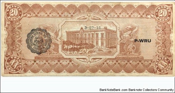 Banknote from Mexico year 1915