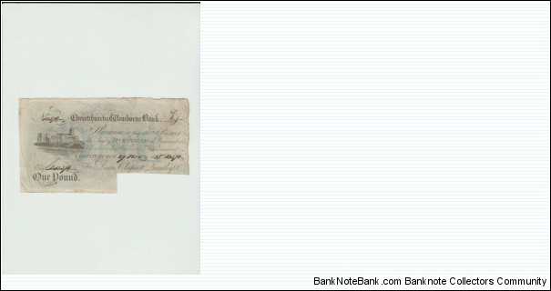 CHRISTCHURCH & WIMBOURNE 1 POUND DATED 1825 FOR DEAN,CLAPCOTT,QUARTLEY & CO
 Banknote