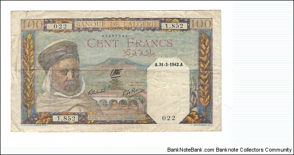 Algeria - 100 Francs 1942 Banknote