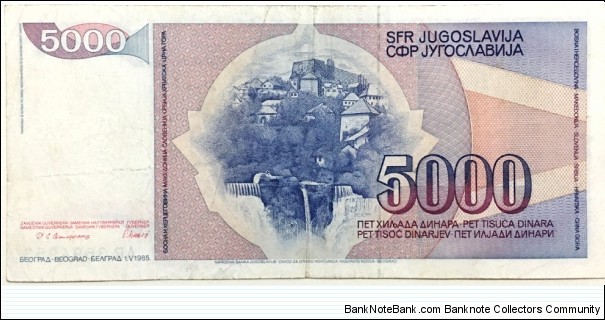 Banknote from Yugoslavia year 1985