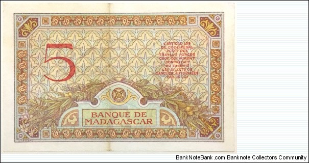 Banknote from Madagascar year 1937