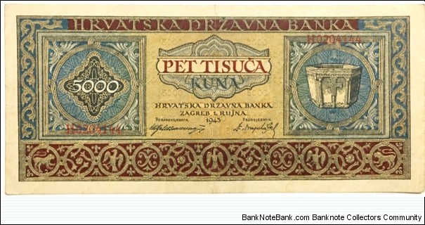 5000 Kuna Banknote