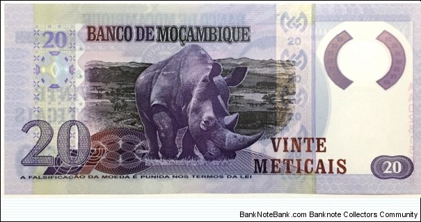 Banknote from Mozambique year 2011