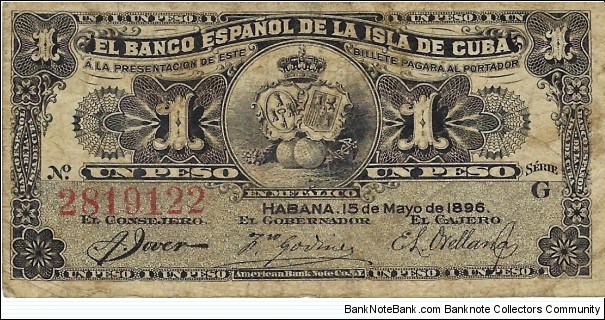 CUBA 1 Peso  Banknote