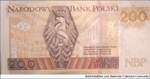 Banknote from Poland year 2015