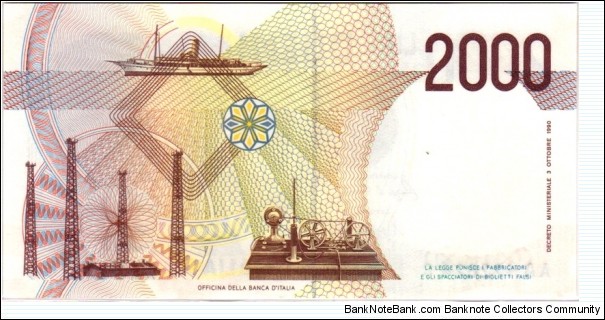 Banknote from Italy year 1990