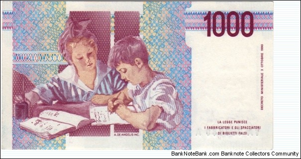 Banknote from Italy year 1990