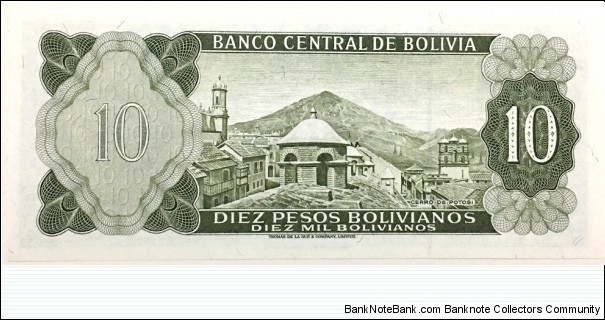 Banknote from Bolivia year 1962