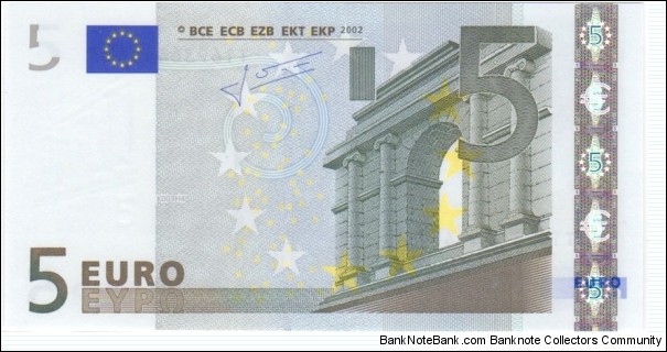 P-8t 5 Euro (Trichet) Banknote