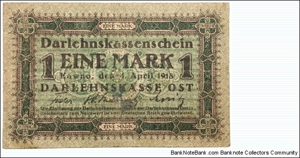 1 Mark (Occupation of Lithuania 1918) Banknote