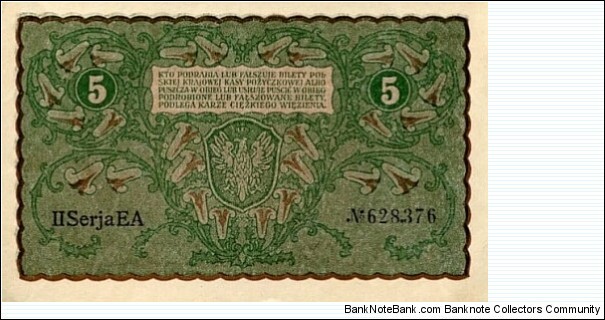 Banknote from Poland year 1919