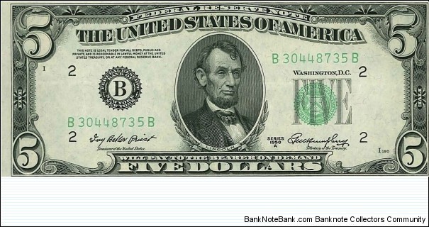 1950 $5 Banknote