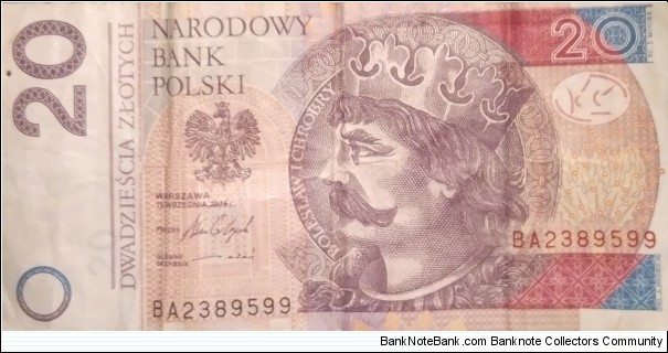 Poland 20 Złotych Banknote