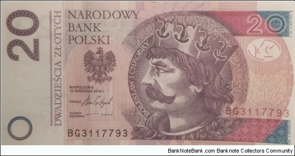 Poland 20 Złotych Banknote
