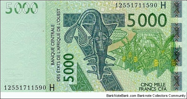 5000 Francs CFA (H - Niger) Banknote