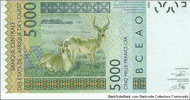 Banknote from West African States year 2003