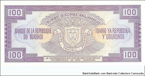 Banknote from Burundi year 1993