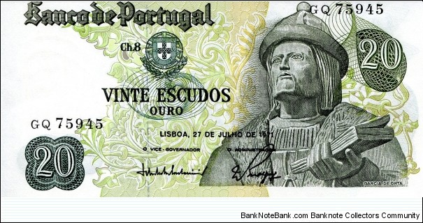 20 Escudos Banknote