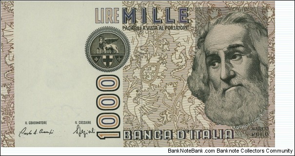 1000 Lire 
 Banknote