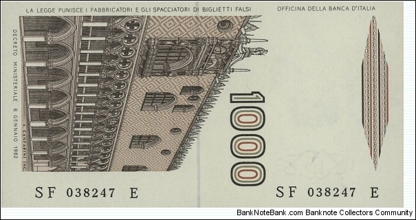 Banknote from Italy year 1982