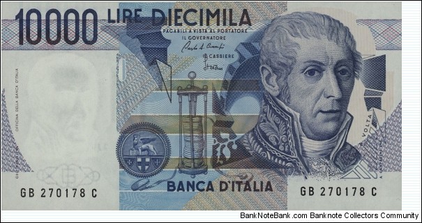 Italy 10000 Lire - Alessandro Volta Banknote