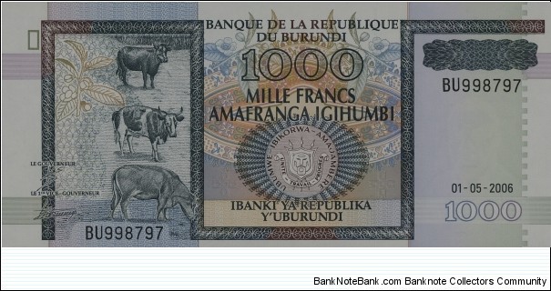 Burundi 1000 Francs Banknote