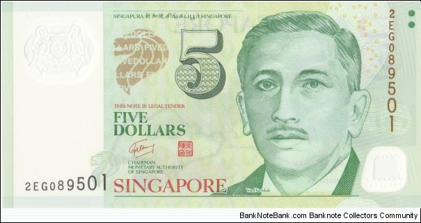 Singapore 5$ 2006-2019 Banknote