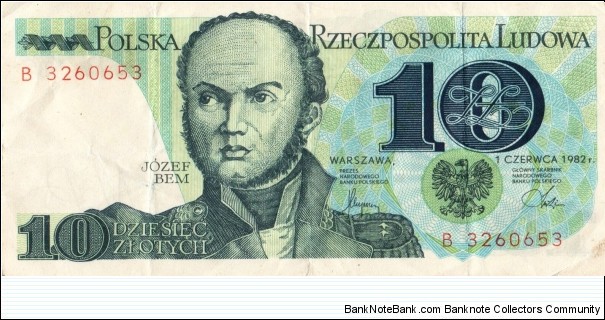 Poland 10 zlotych 1982 Banknote