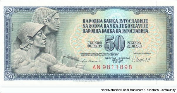 Yugoslavia 50 dinara 1981 Banknote