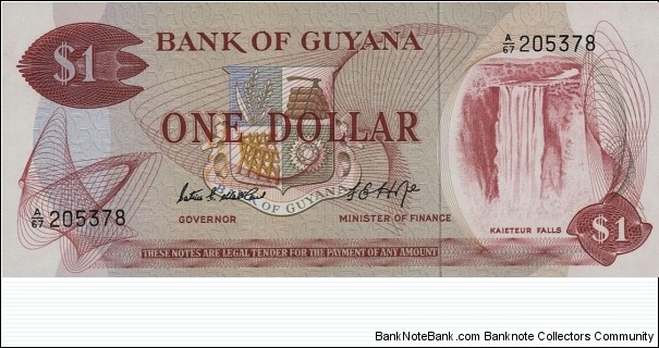 Guyana 1 Dollar (1966-1992) Banknote