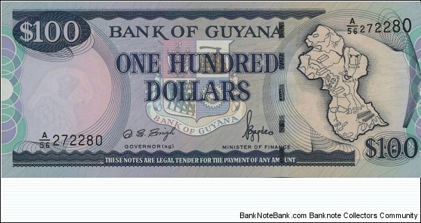 Guyana 100 Dollars Banknote