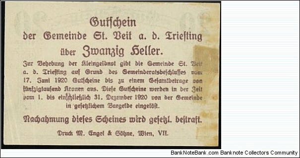 Banknote from Austria year 1920