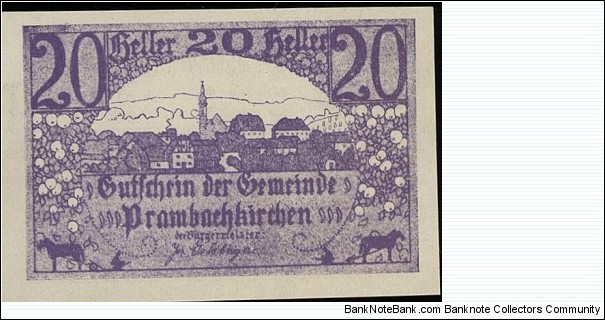 20 Heller - Prambachkirchen Banknote