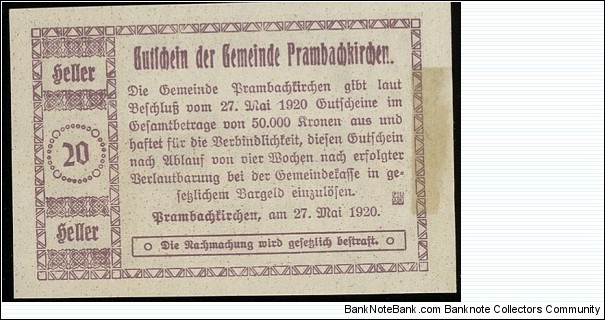 Banknote from Austria year 1920