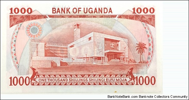 Banknote from Uganda year 1986