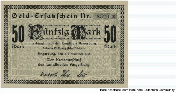 50 Mark - Angerburg/Węgorzewo Banknote