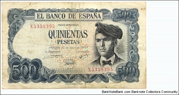 500 Pesetas Banknote