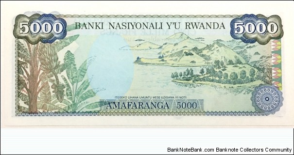 Banknote from Rwanda year 1988