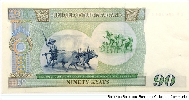Banknote from Myanmar year 1987