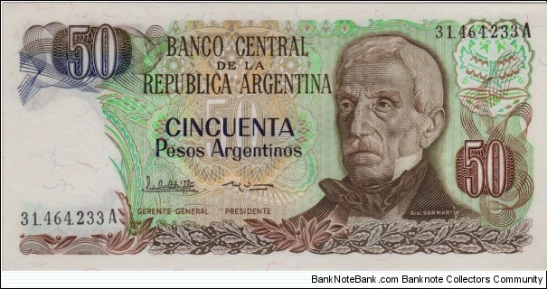 P-290 Argentina 50 Pesos Banknote