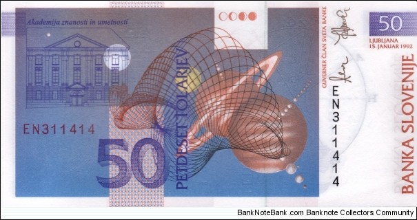Banknote from Slovenia year 1992