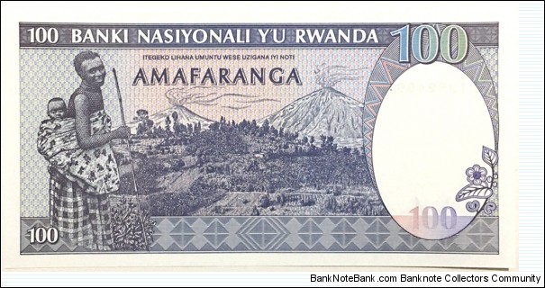 Banknote from Rwanda year 1989