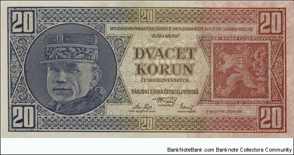 Banknote from Czech Republic year 1926