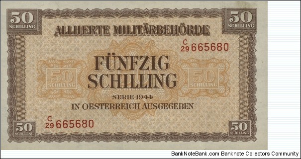 50 Schilling - Alliierte Militärbehörde (Allied Military Authority) Banknote