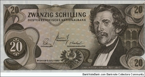 20 Schilling - Carl von Ghega Banknote