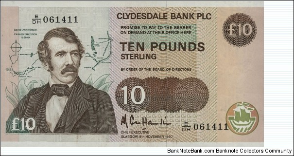 Clydesdale Bank £10 -  David Livingstone Banknote