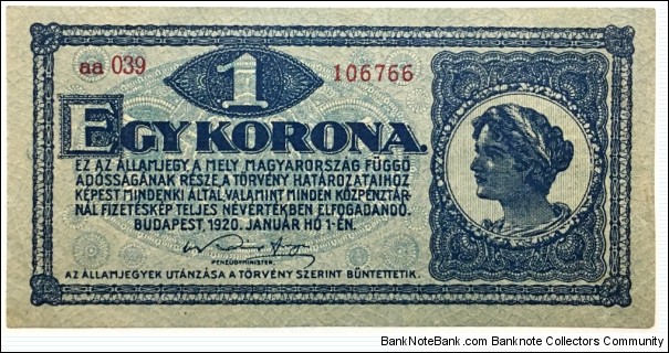 1 Korona Banknote