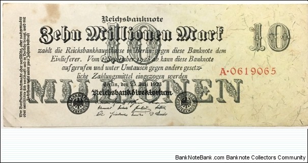 10.000.000 Mark (Weimar Republic 1923)  Banknote