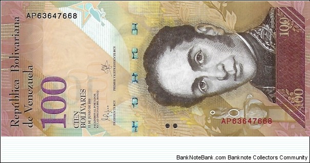 VENEZUELA 100 Bolivares
 Banknote